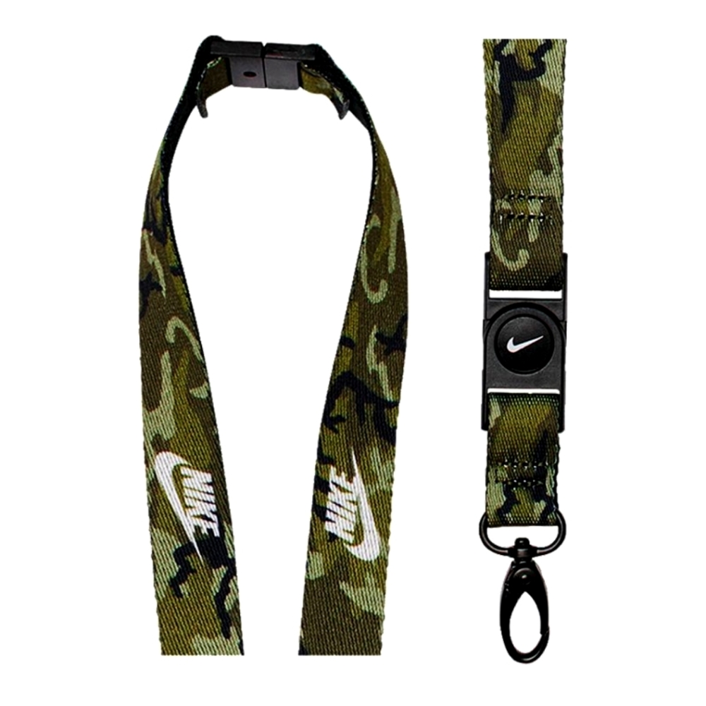 New Nike Swoosh Premium Breakaway Lanyard One Size Black Camo Quick Release Id!!